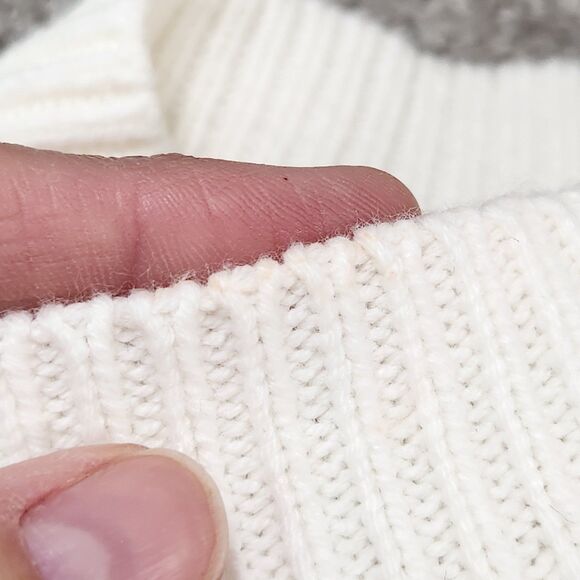 Chicos womens mock beaded sweater cream ivory size 2 or L - Picture 4 of 12